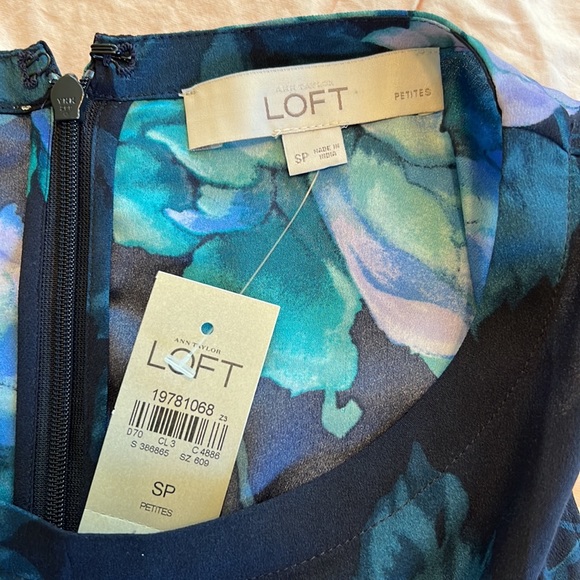 NEW LOFT Floral Sleeveless Dress S Petite - Picture 9 of 11